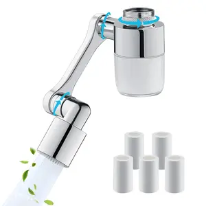 1080° 3D Swivel Faucet Aerator Filter Set - 360Degree Rotatable,2 Spray Modes, Anti-Splash Soft Flow, Clear Visible Shell, 6 Replacement Cartridges,Universal Adapter for Kitchen, Bathroom Sinks#SummerWins #DealsForYouDays