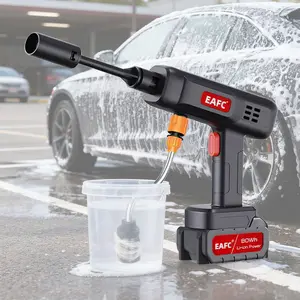 Wireless Rechargeable High-Pressure Car Wash Gun, Pressure Washer, Foam Sprayer, Portable Multi-Functional Us Plug, Includes Accessories, Suitable for Cars, Floors, Home, Garden