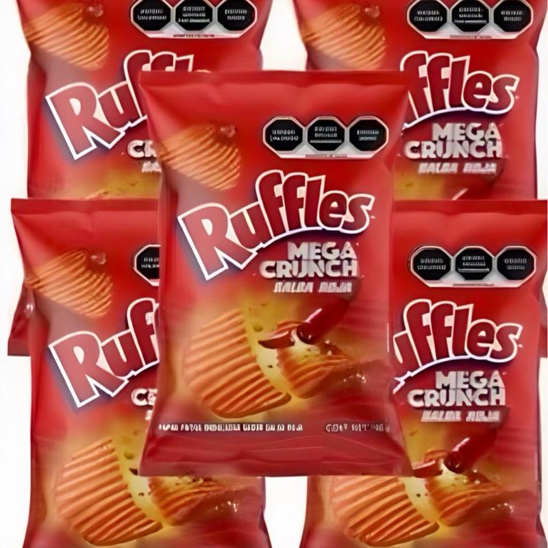 RUFFLES MEGA CRUNCH SALSA ROJA 50g Box w/5 bags Mexican Snacks