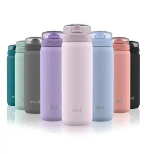 Ello Cooper 18oz Stainless Steel Water Bottle with Straw and Carry Handle, Double Walled and Vacuum Insulated Metal, Leak Proof Locking Lid with Soft Silicone Spout, Reusable, BPA Free, Cashmere Pink