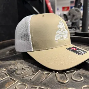 Wolfhouse Hat - Tan Color with White Mesh Back and Wolf Logo Design for Men's Fashion