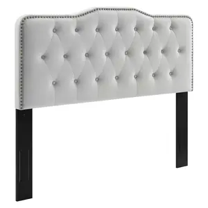 Modway Sophia Tufted Performance Velvet Twin Headboard in Light Gray