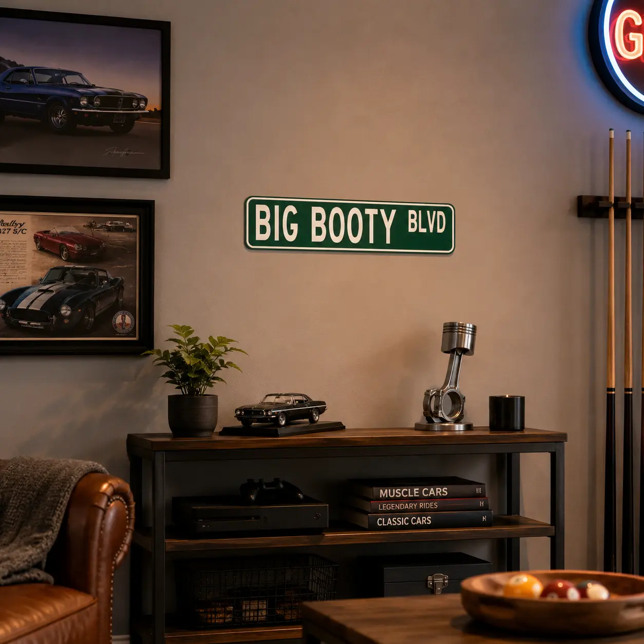 Big Booty Blvd Funny Street Sign 16" x 4" Inappropriate Humor Bar Home College Dorm Decor (BigBootyBlvdStreet)