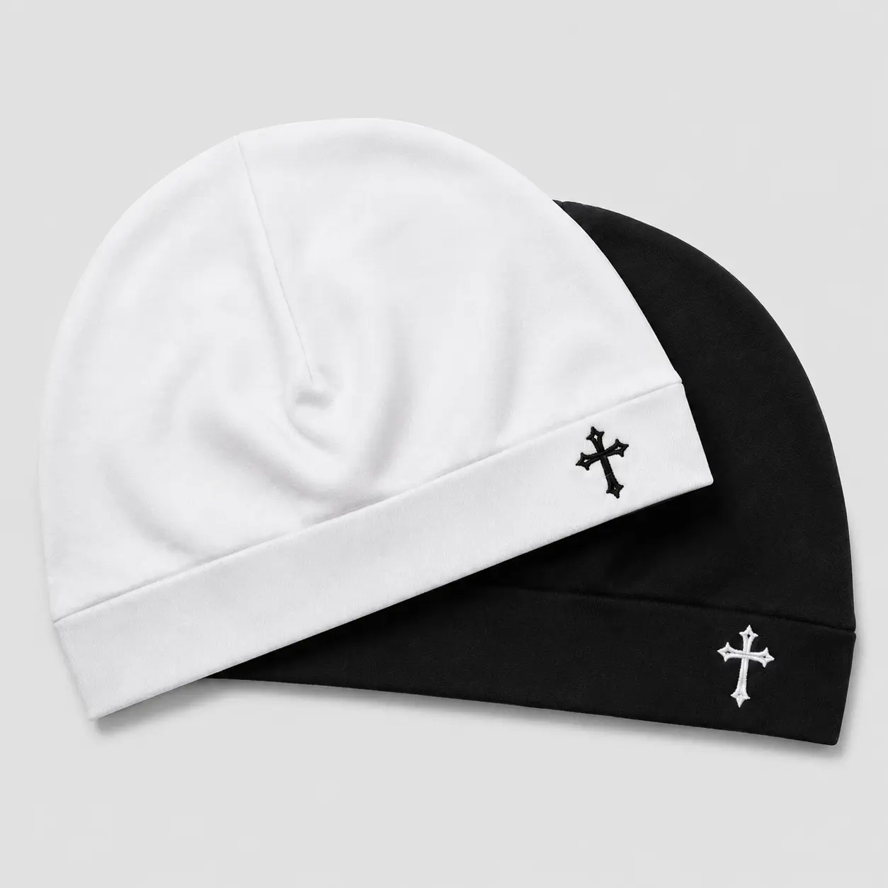 Y2K Gothic Cross Skull Cap – Unisex Streetwear Beanie Hat