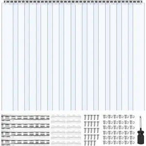 VEVOR Plastic Curtain, 4ft Widthx 8ft Height Plastic Strip Curtain, Clear PVC Freezer Curtain, 0.08in Thickness Plastic Door Strip w/Over 50 Overlap for Walk - in Freezers, Warehouse and Clean RoomsVEVOR Super Brand Day