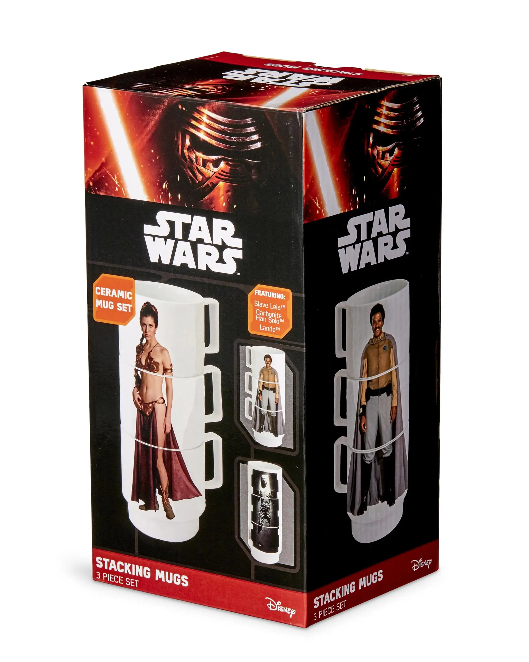 Star Wars 11-Oz Stacking Mugs - Princess Leia, Han Solo in Carbonite, and Lando