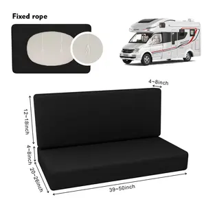 RV specific chair cover, elastic T-shaped jacquard sofa cushion cover, booth set, hotel chair cover，motor home universal cushion cover， 1 set of 2 pcs， including one seat cushion cover and one back cushion cover