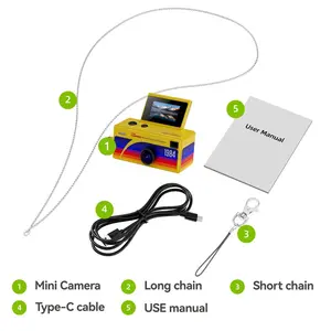 1984 Retro G62 Mini Thumb Camera, 1080P HD Portable Compact Design Keychain Camera, Rotating Display, Auxiliary Lighting, Travel Video Blogging Vlogging, Ideal Gift, HD Resolution, Amateur Photographers, Travelers