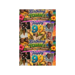 Happy 99th Birthday Tommy Poster | Photo Collage Caribbean Theme