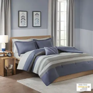 Striped Comforter Set with Bed Sheets