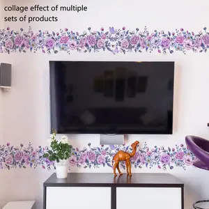 Floral Pattern Wall Sticker, 3 Sheets/1 Set Removable Wall Decal, Decorative Wall Sticker for Home Living Room Bedroom