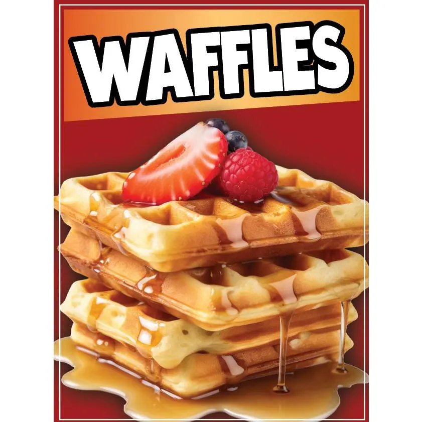 Waffles Decal Window Sticker Food Truck Concession Vinyl Restaurant Sign Waffles Wall Sticker