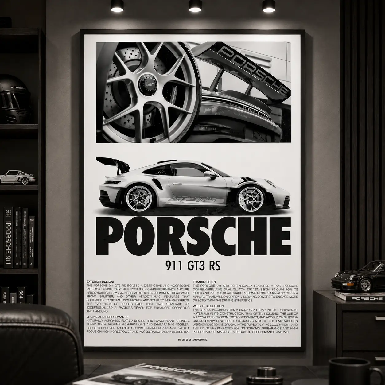 Porsche 911 GT3 RS Poster |   Wall Art Canvas for Home Decor – Perfect Gift for Boyfriend & Car Lovers