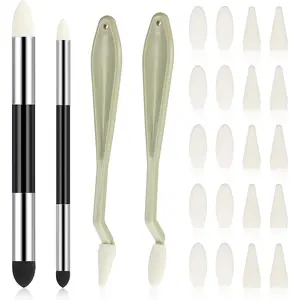 24pcs Artist Blending Stump Sponge Pen, Double Headed Drawing Art Pencil Sketch Scrapers Tools with Sponge Head Washable Sketch Rubbing Sponges for Blending Lightening and Highlight