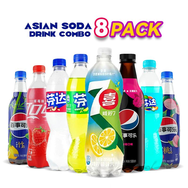 8 bottles of Asian beverages Collection of Casual Drinks - Various Beverage Boxes for Summer Refreshment