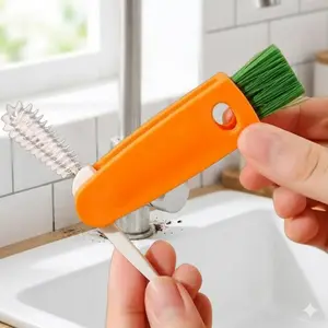 Multi-Purpose Anti-Mold & Germ Cleaning Brush for Bottles Nipples Keyboard Toys - Deep Clean Seams Gaps Covers Strong Stain Removal Safe Material Household Kitchen Cleaning Tool