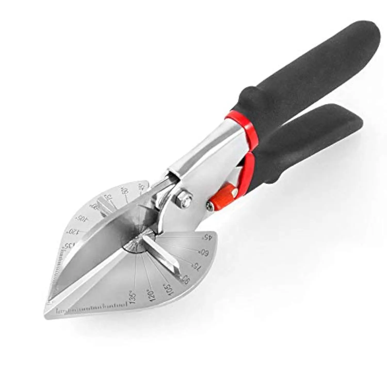 Multi Angle Miter Shear Cutter Hand Tool, 45-135 Degree Adjustable Angle Scissors for Vinyl, Wood Molding Trim