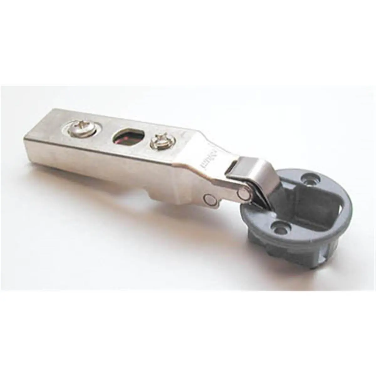 Blum B075T4100 Screw-On Self-Closing Straight Glass Door Hinge, 0.25 in. (1/4 in. Hinge)