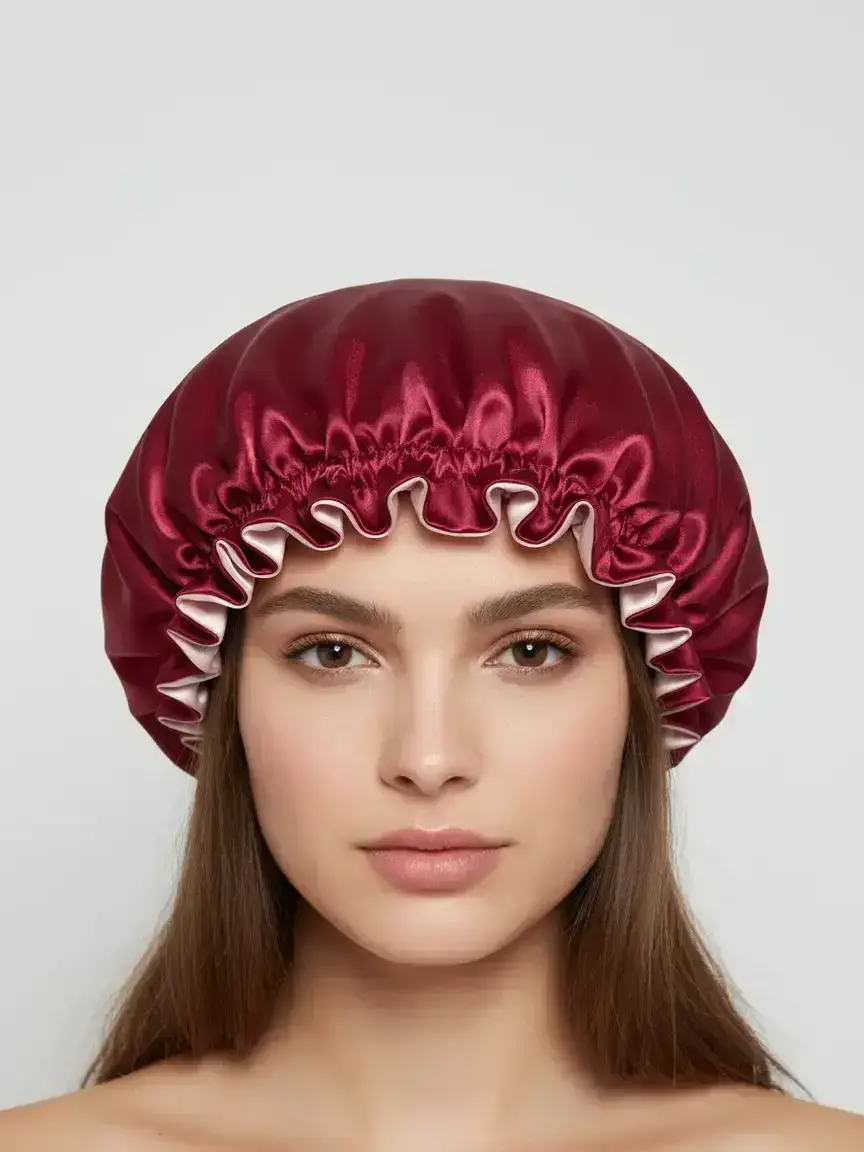 Solid Color Double Layer Sleep Bonnet, Soft Comfortable Sleep Hat for Women, Breathable Satin Bonnet for Sleeping, Hair Protection Cap for Women, Adjustable Satin Bonnet