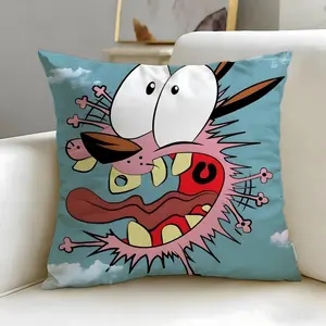 cartoon series Courage the Cowardly Dog Cushion Cover Ultra-Soft Reversible Plush Pillow Cover, fluffy comfort for car, sofa, bedroom, Skin-friendly fabric, Easy clean & maintain, home decor, Bedroom Decorative Accessories, gift for family & friends
