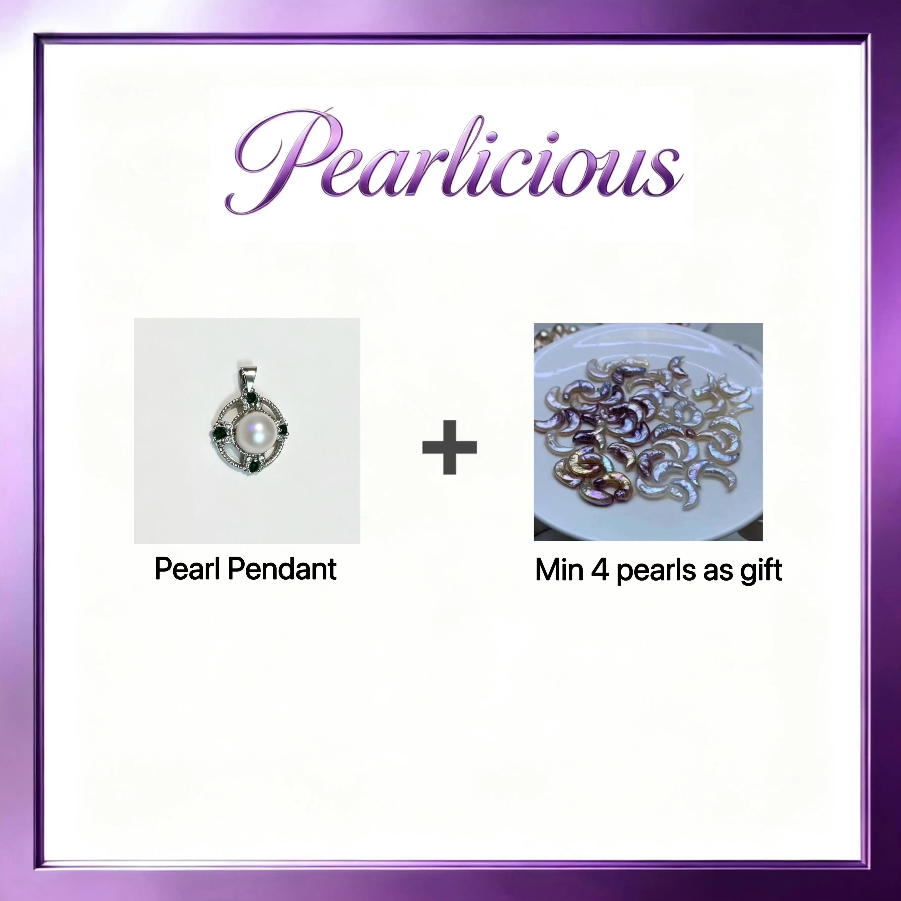 Pearl pendant with Freshwater Moon Pearl Gift (4 Pearl)[live opening] / Freshwater Pearl Pendant Random Pearl Color In Jewelery