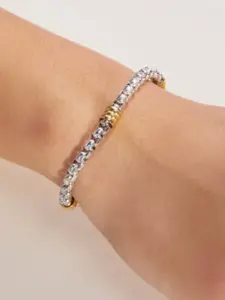 New Arrival 5mm Stainless Steel Square Pearl Chain Gold Beads Bracelet for Men, Versatile Titanium Steel Jewelry Accessory