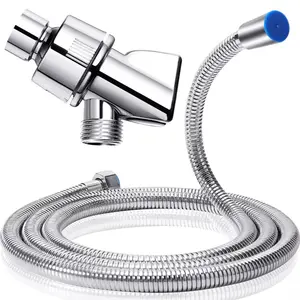 Shower Hose with Shower Arm Bracket,78 inch Long Stainless Steel Shower Hose Leak resistant hose Replacemt 2PC Set