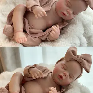 18-Inch Reborn Doll, Hand-Painted Plastic Girl Doll, Complete Set, Unisex Gift, Perfect for Kids, High-Quality Craftsmanship