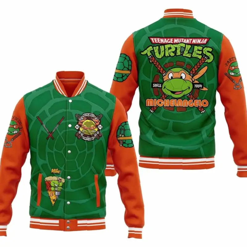 Essential Turtles Bomber Baseball Jacket, Cartoon Baseball Jacket, Movie Bomber Jacket, Comfortable Unisex Bomber, Trendy Jacket, Gift For Fan - In St