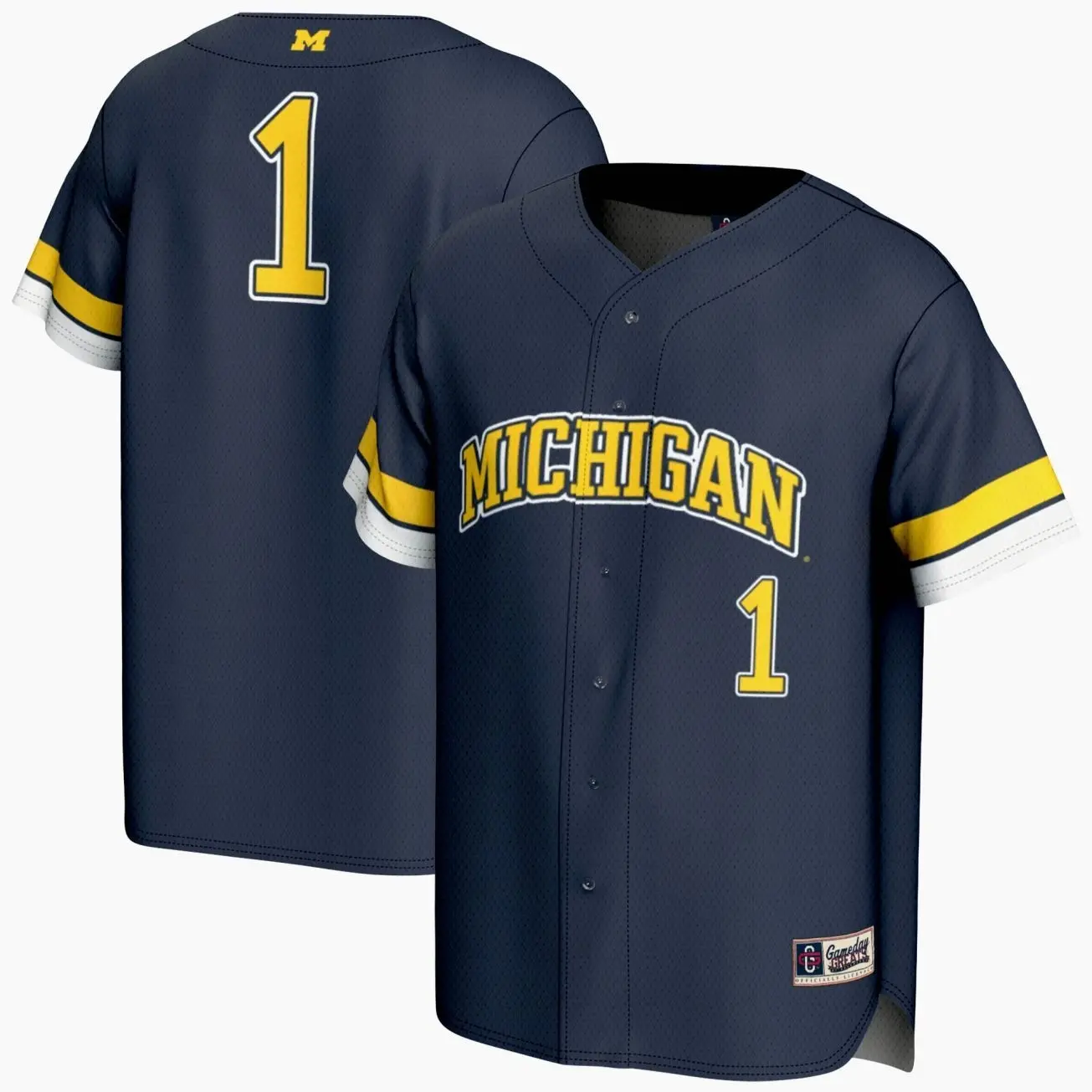 Michigan Wolverines GameDay Greats Youth Pick-A-Player Lightweight Baseball Fashion Jersey - Navy