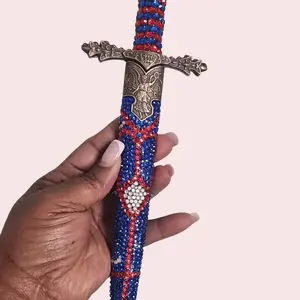 Danto ponya vèvè with Rhinestones for Altar and Spiritual Use Enhances Aesthetic Appeal and Adds Elegance to Your Space