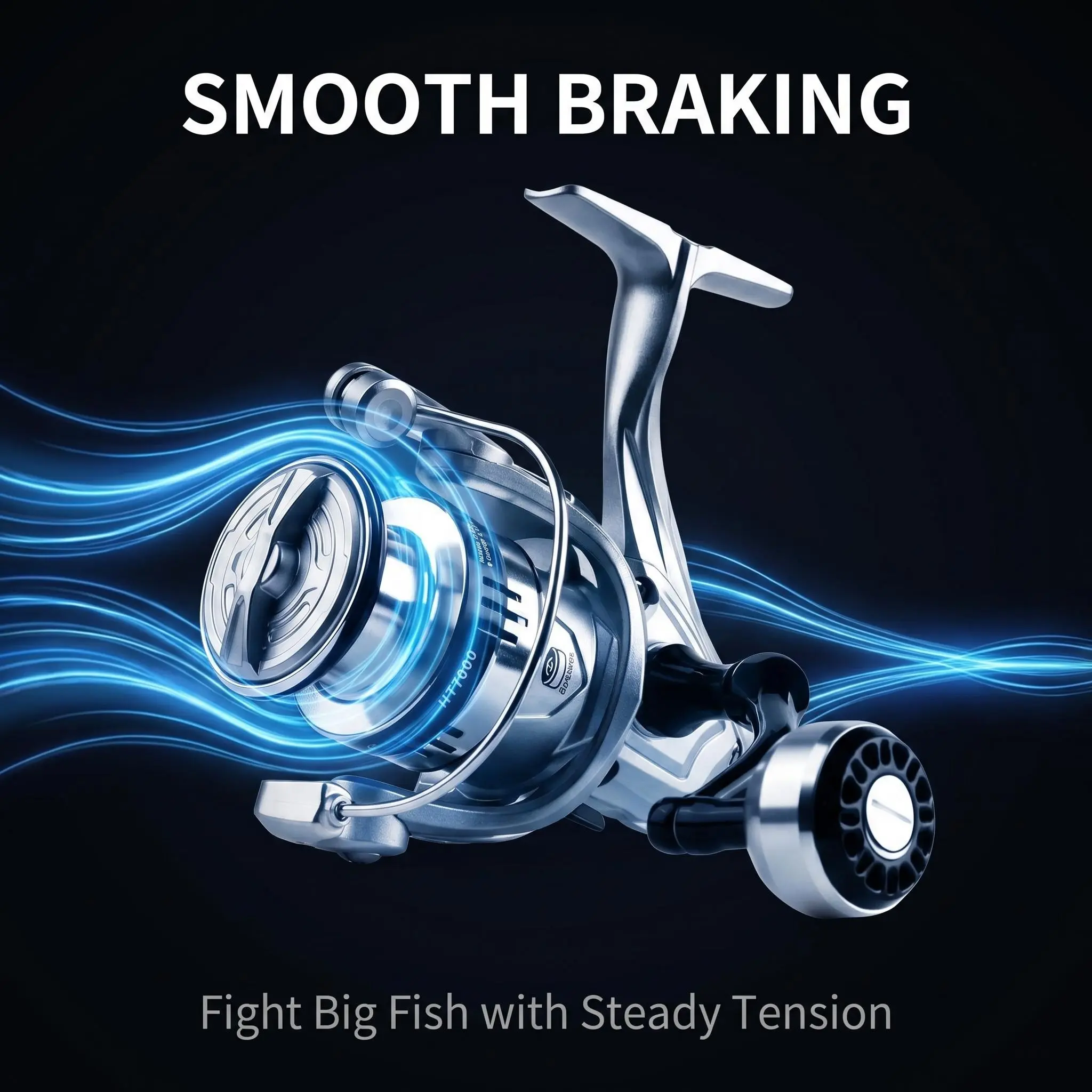 Metal Spinning Fishing Reel - Adjustable, Anti-Tangle Outdoor Fishing Supplies with Large Line Capacity, Smooth Drag for Saltwater & Freshwater Surfcasting, Pro Gear, Gifts for Male Anglers, Fishing Reels Spinning