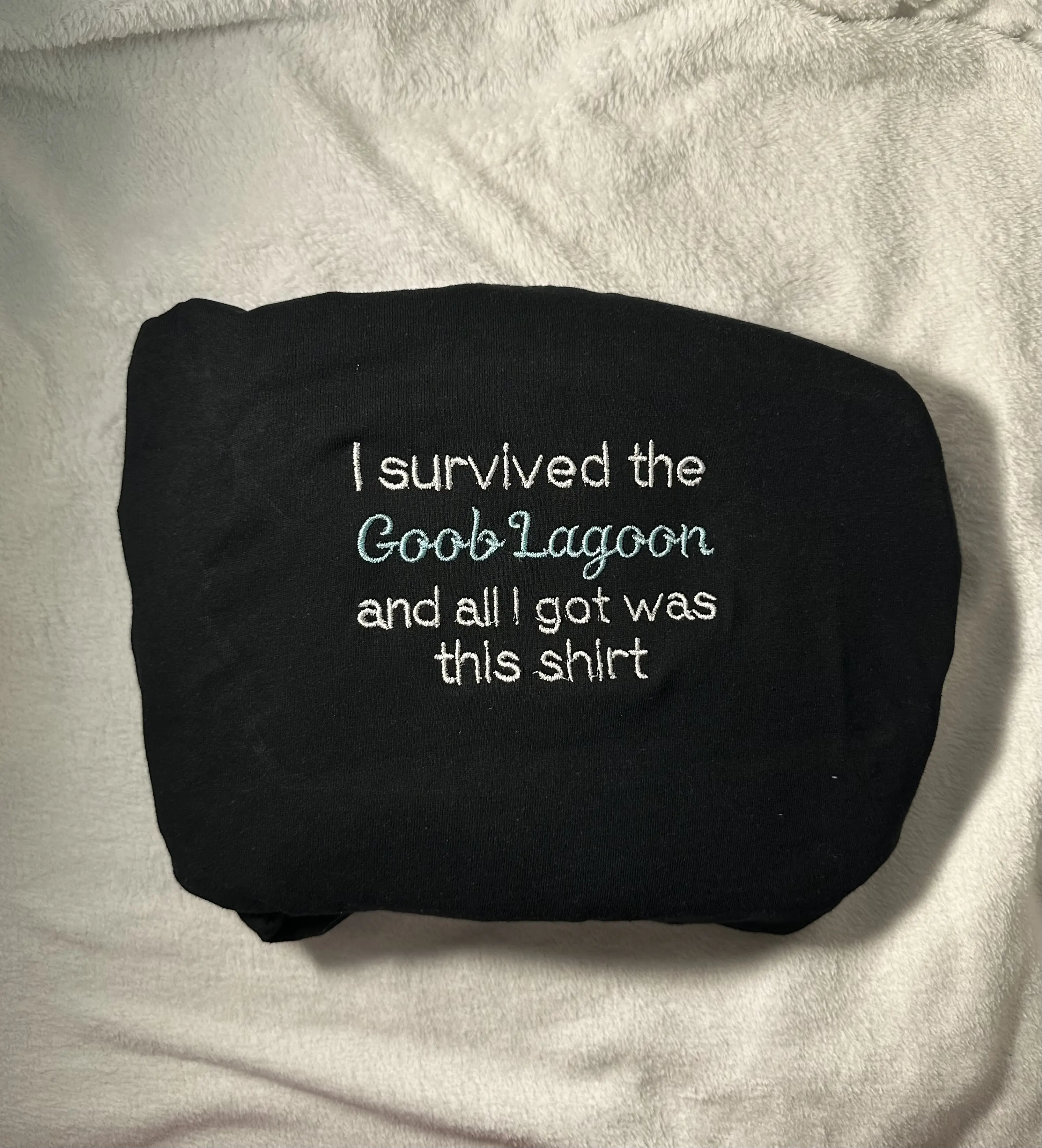 Caseoh Ive Survived the GoobLagoon Embroidered Sweatshirt - Unisex Gildan Products Embroidery Design
