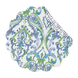17" Juliet Round Reversible Placemat Set of 6 by Valerie