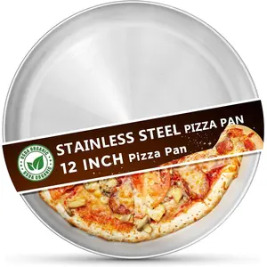 Stainless Steel Pizza Pans 12 inch, Pizza-Pan for Oven, Steel Pizza Tray, Round Pizza Plate Set of 1