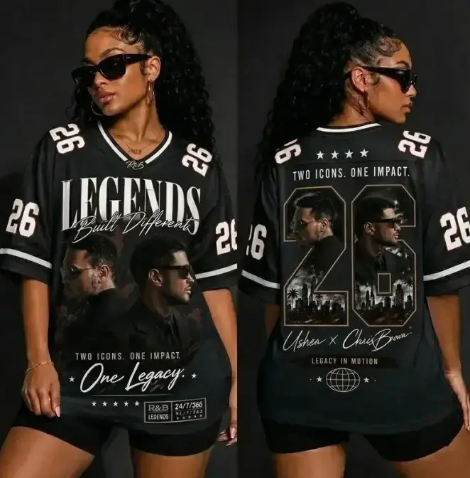 26 Legends Raymond & Brown Football Jersey Shirt – R&B Tour Hip Hop Graphic Tee, Unisex Fan Gift Streetwear Top