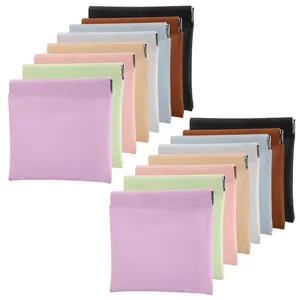 16PCS Snap Closure Pouches, Small 4.7 Inch Squeeze Coin Purse Pouch, Waterproof Portable Mini Makeup Bag, No Zipper Self-Closing Pocket Cosmetic Bag for Women Jewelry Lipstick Headphones