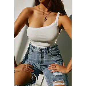 Koryn One Shoulder Knit Bodysuit - White