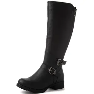 GLOBALWIN Women's Knee High Fashion Boots Black Boots For Women 5.5M
