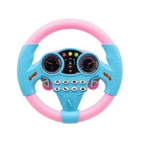 Kids Steering Wheel Toy with Suction Base, Music Effects, Portable Simulated Driving, Interactive Learning, No Batteries Included
