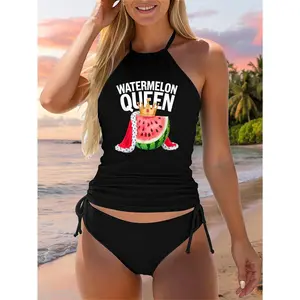 Funny Watermelon Art For Women Girls Fruit Warmelon Lover Two Piece Swimsuit