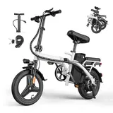 Fold & Go Electric Bike for Adults, 750W Peak Motor, 22 MPH Top Speed, Up to 30 Miles Range, Compact Folding E-Bike for Commuting, UL 2849 Certified, Birthday Gift Idea