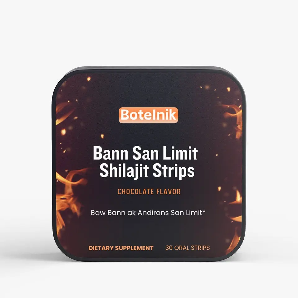 Botelnik Bann San Limit Shilajit Edible Oral Strips - Chocolate Flavor, 30-Count USA-Made Vitamin Healthcare Dietary Supplement, Tablet-Alternative for Fitness, Energy Boost & Nutrient Absorption Support