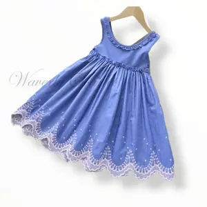 Denim w/Scalloped Hem Twirl Dress