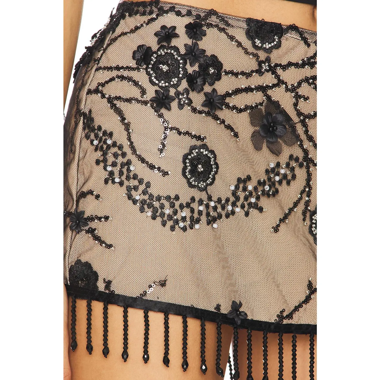 Jaded London Beaded Mini Skirt in Black - TikTok Shop