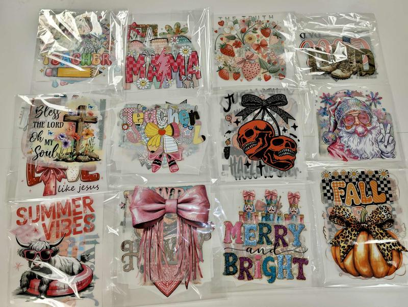 10 DTF Transfers Grab Bag - 10 Full-Color Designs for Hot/Cold Peel- Vibrant Colors for Creative Projects