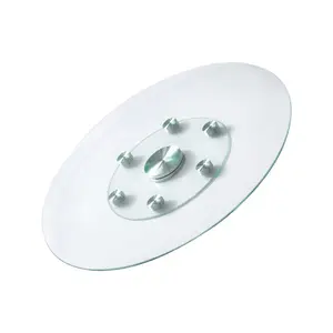 VEVOR 24 in Glass Lazy Susan Turntable, Tempered Glass Dining Table Centerpiece with 6 Rotating Wheels, 360 Smooth and Silent Spin Tabletop Rotating Tray, for Family Gatherings, Banquets WeddingsVEVOR Super Brand Day
