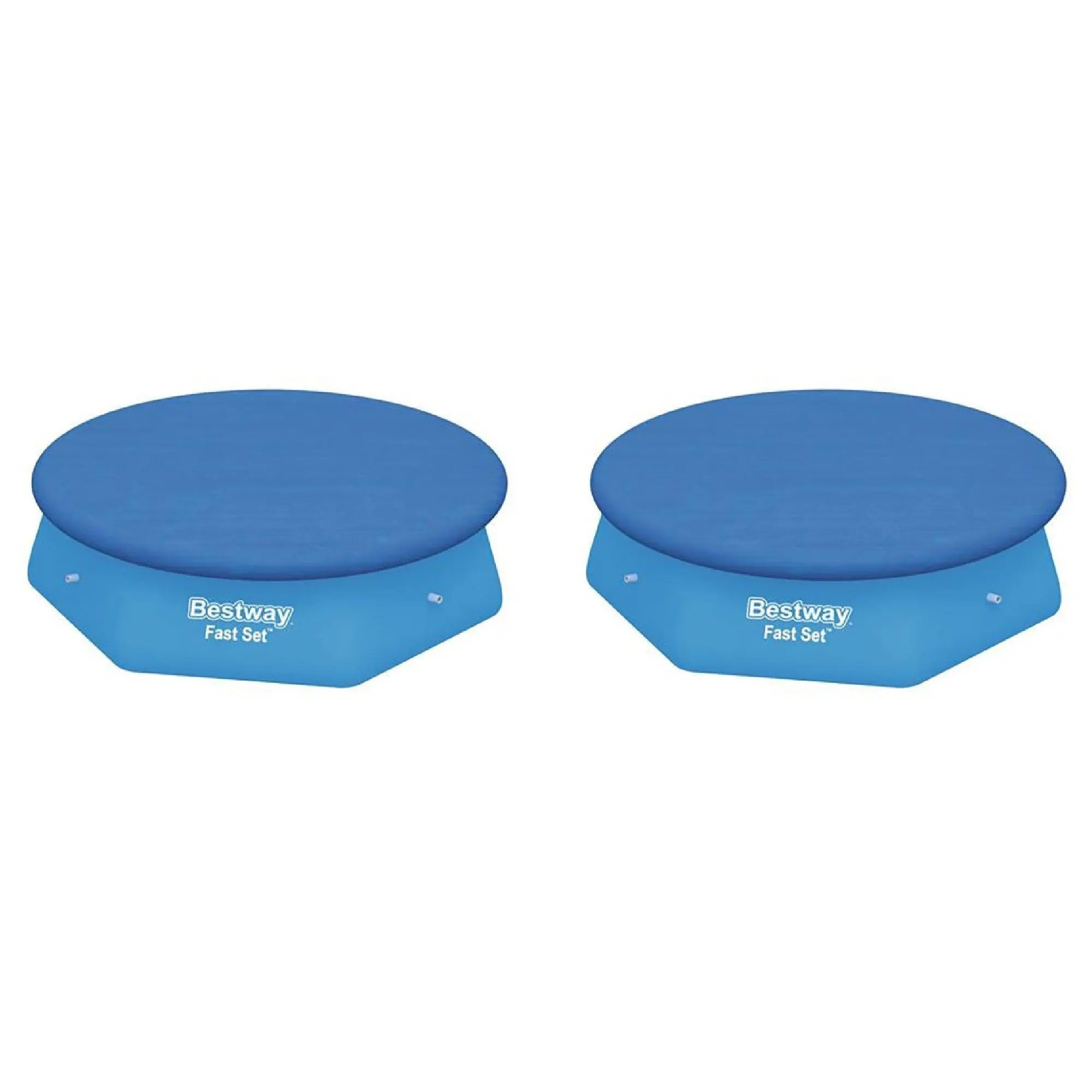 Bestway Flowclear Fast Set 8' Swimming Pool Cover for Above Ground Pools, 2 Pack Bestway Flowclear Fast Set 8' Swimming Pool Cover for Above Ground Pools, 2 Pack