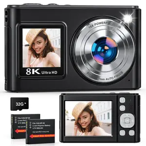 Zostuic 8K Vlogging Camera, 96MP Digital Camera with Dual Screen & 16X Zoom, 6-Axis EIS Anti-Shake WiFi Y2K Aesthetic Compact Camera for Boys and Girls Photography Travel Record Ideal Holiday Gift.