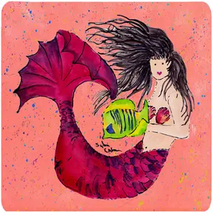 Carolines Treasures  Mermaid Foam Coasters - Set 4